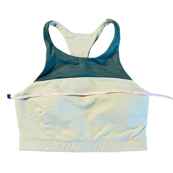 Outdoor Voices Women's Two-Tone Sports Bra - Dark Green and Light Sage Size S - Picture 4 of 8